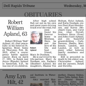 Obituary for Robert William Apland