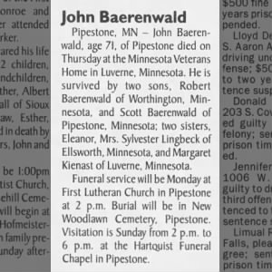 Obituary for John Baerenwald